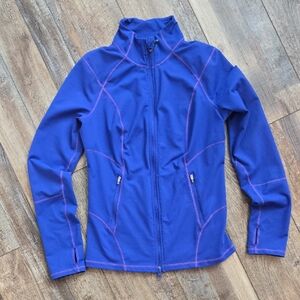 Zella Women's Blue and Pink Zip Up Jacket. Size Medium.